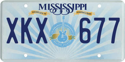 MS license plate XKX677