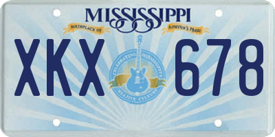 MS license plate XKX678