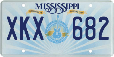 MS license plate XKX682