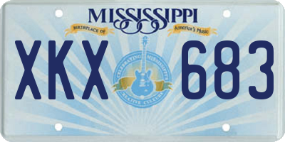MS license plate XKX683
