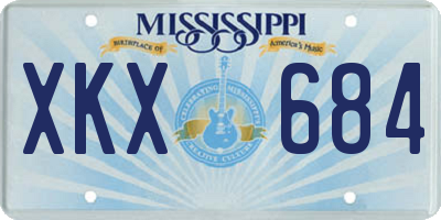 MS license plate XKX684