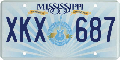 MS license plate XKX687