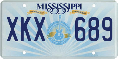 MS license plate XKX689