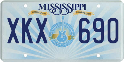 MS license plate XKX690