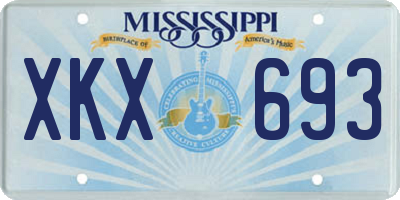 MS license plate XKX693