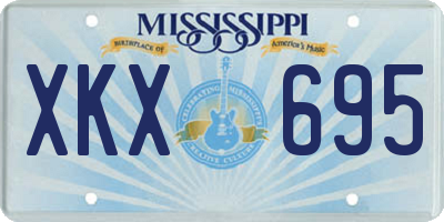 MS license plate XKX695