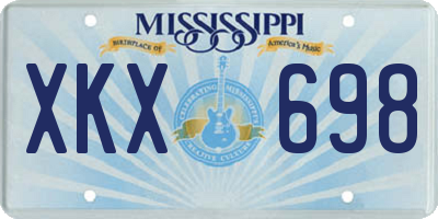 MS license plate XKX698