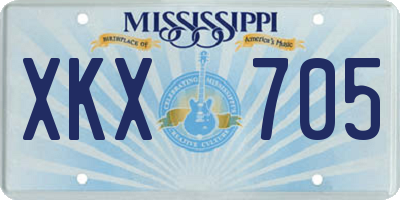 MS license plate XKX705