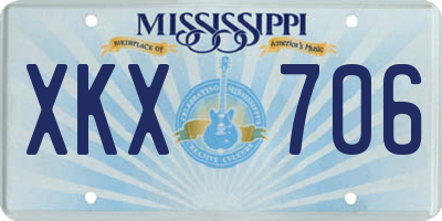 MS license plate XKX706