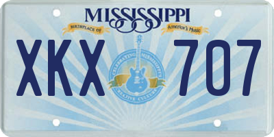 MS license plate XKX707