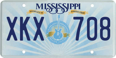 MS license plate XKX708