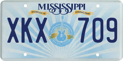 MS license plate XKX709
