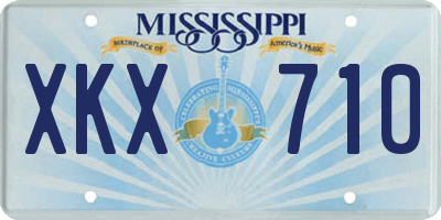 MS license plate XKX710