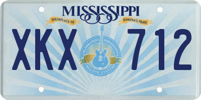 MS license plate XKX712