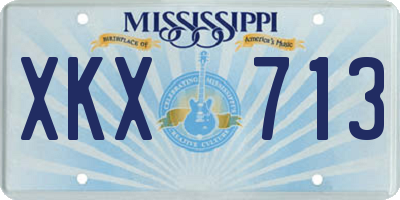MS license plate XKX713