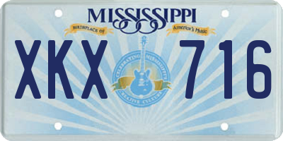 MS license plate XKX716