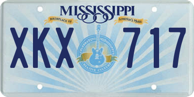 MS license plate XKX717