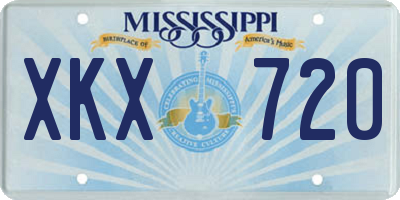 MS license plate XKX720