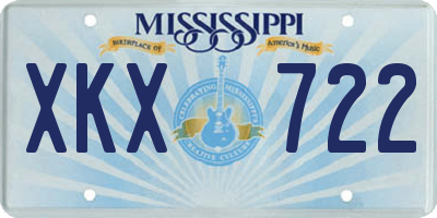 MS license plate XKX722