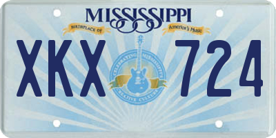 MS license plate XKX724