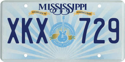 MS license plate XKX729