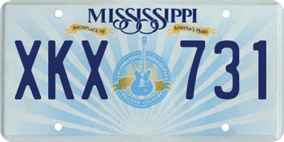 MS license plate XKX731
