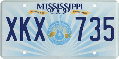 MS license plate XKX735