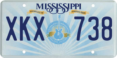 MS license plate XKX738