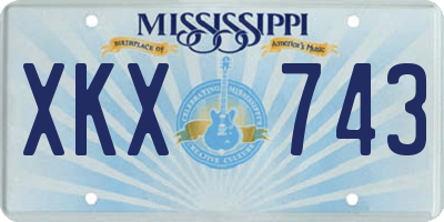 MS license plate XKX743