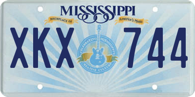MS license plate XKX744