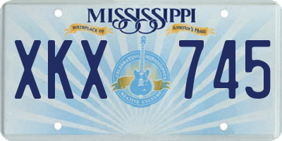MS license plate XKX745