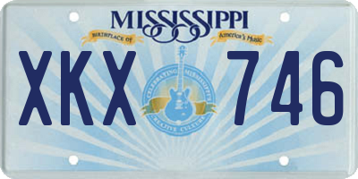 MS license plate XKX746