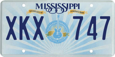 MS license plate XKX747