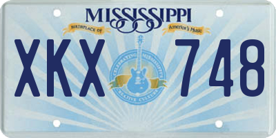 MS license plate XKX748