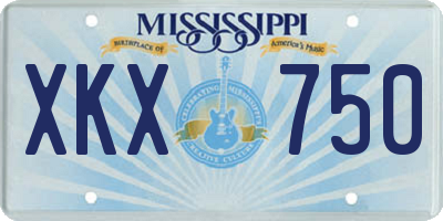 MS license plate XKX750