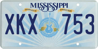 MS license plate XKX753