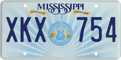 MS license plate XKX754