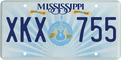 MS license plate XKX755