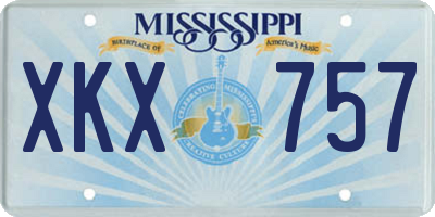 MS license plate XKX757