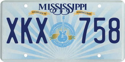MS license plate XKX758