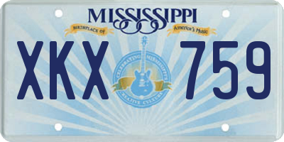 MS license plate XKX759