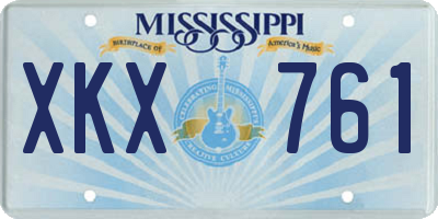 MS license plate XKX761