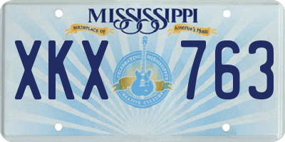 MS license plate XKX763