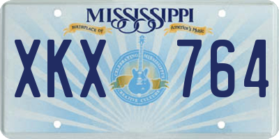 MS license plate XKX764