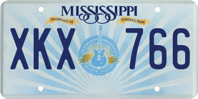 MS license plate XKX766
