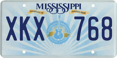 MS license plate XKX768