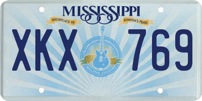 MS license plate XKX769