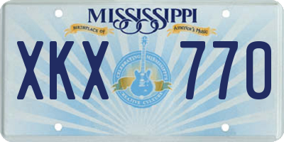 MS license plate XKX770