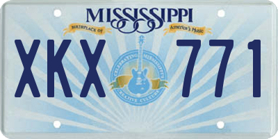 MS license plate XKX771