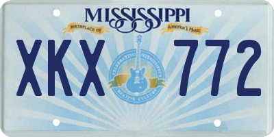 MS license plate XKX772